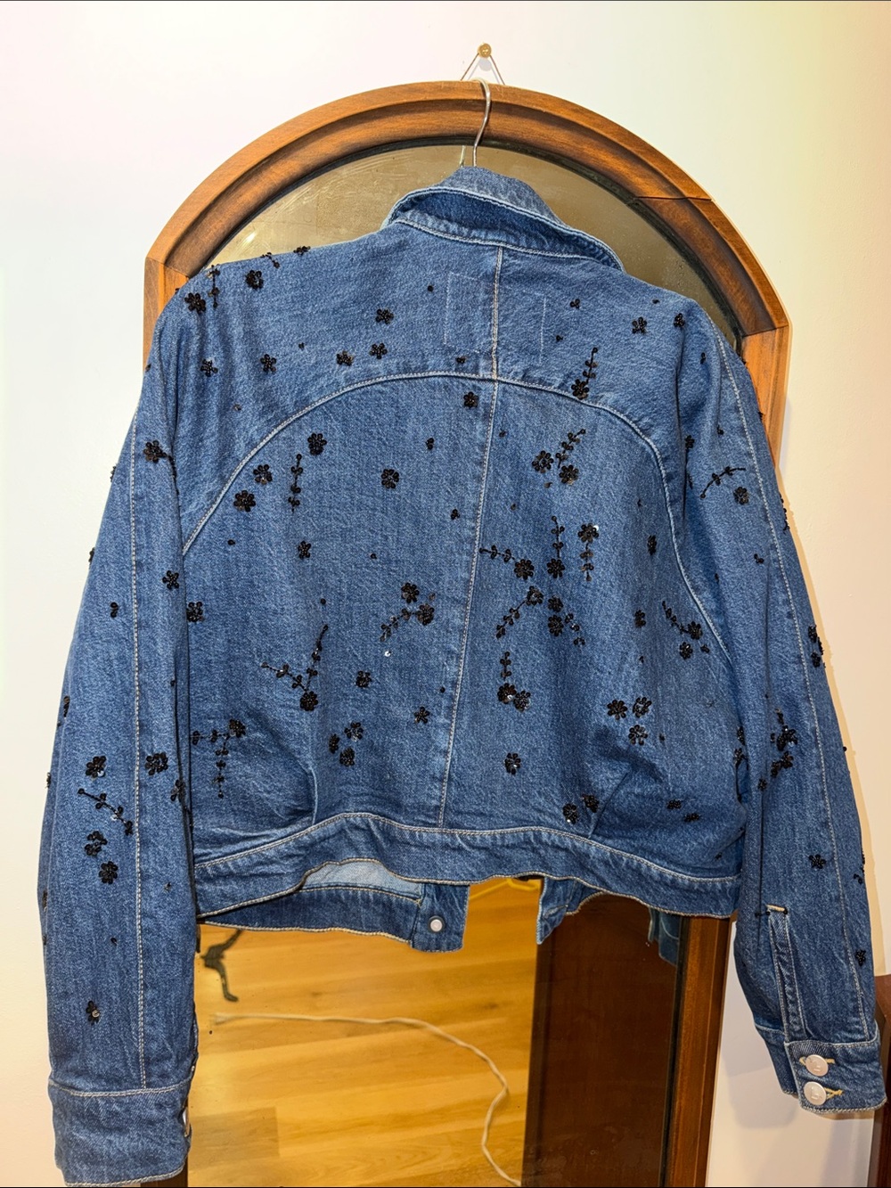 Anthropologie Pilcro Dolman Sleeve Beaded and Sequin Denim Jacket S - Picture 9 of 9